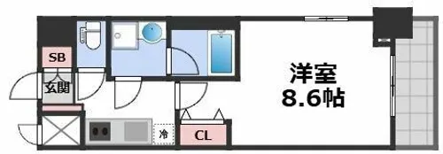 スプランディッド上本町WEST【3階】の間取り
