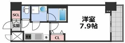 スプランディッド上本町WEST【4階】の間取り