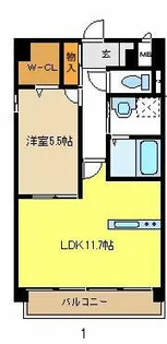 レクラン栄生【4階】の間取り