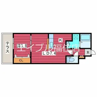 アルファスクエア福住2条【1階】の間取り