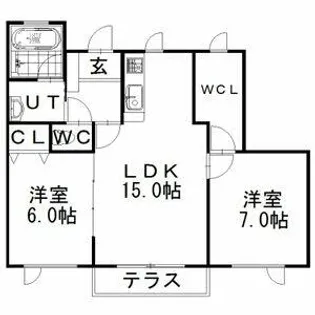 パルミラタウンC【3号室】の間取り