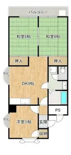 ハイツ帆柱【506号室】の間取り
