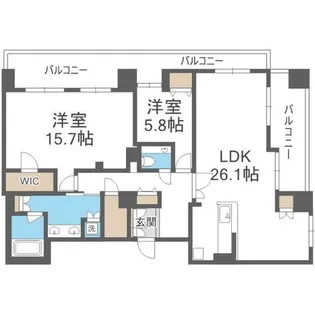 天神プレイスウェスト棟【17階】の間取り