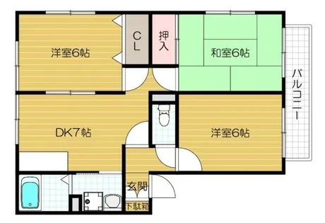 サニーフレッシェン Ⅰ【2階】の間取り