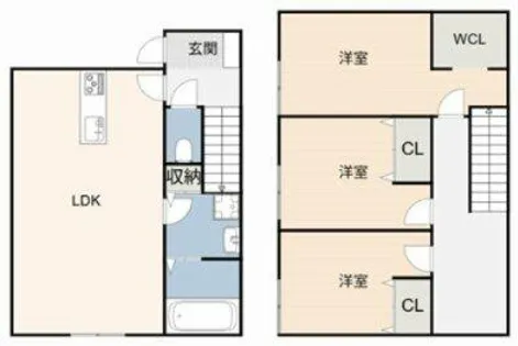 愛知県豊田市寺部町1丁目【一戸建】の間取り