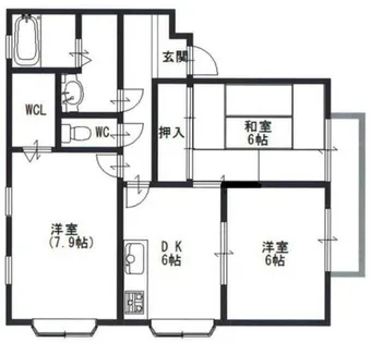 キアラ富松 A棟【2階】の間取り