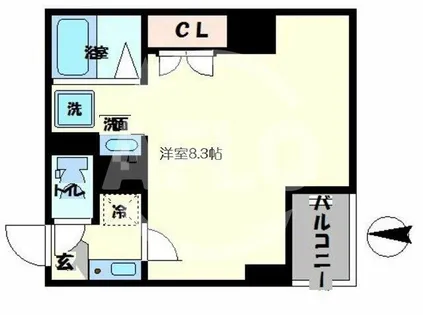 みおつくし東なんば【5階】の間取り