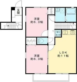 ジュヴィエ壱番館【2階】の間取り
