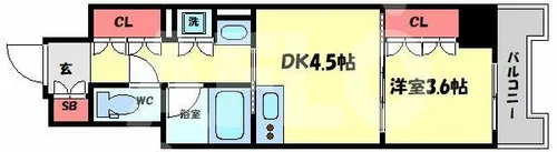 エル・セレーノ大阪天神橋【4階】の間取り