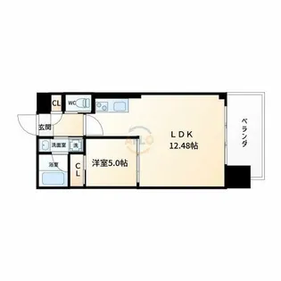 プレジオ弁天町【7階】の間取り