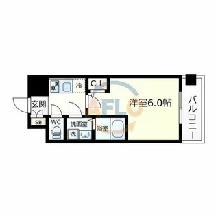 エスリードザ・イーストレジデンス大阪城【6階】の間取り