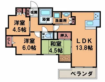 アーバネックスプレミスト田辺【8階】の間取り
