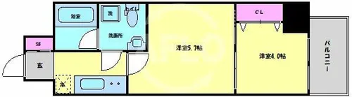 ミュプレ北浜EAST【15階】の間取り