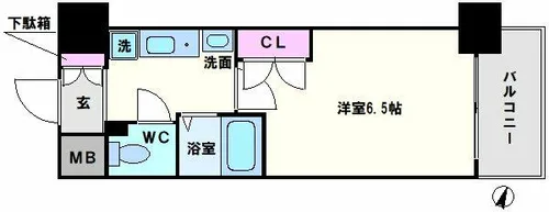 エスリード難波駅前【3階】の間取り