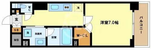 ハビテ靱センターコート【10階】の間取り