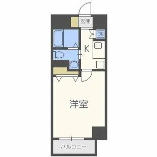 プランドール北浜【14階】の間取り