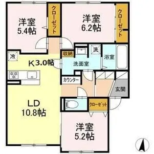 ORKA Village C【102号室】の間取り