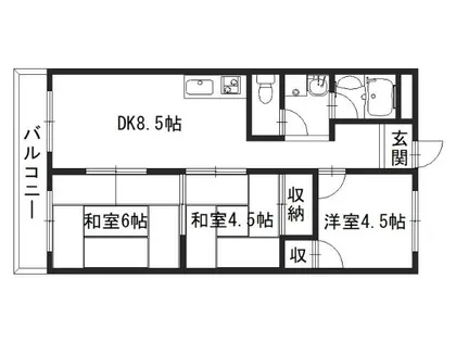 ハイツ桂 B棟【1階】の間取り