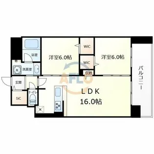 クレリア新深江【5階】の間取り