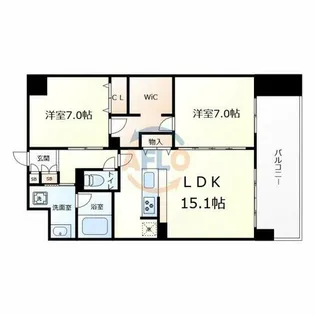 クレリア新深江【5階】の間取り