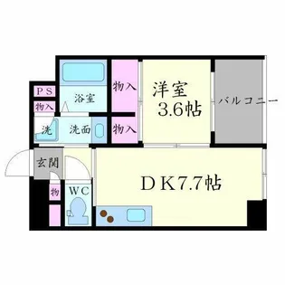 アリス・マナーガーデン谷町【8階】の間取り