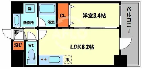 リアライズ布施駅前【6階】の間取り