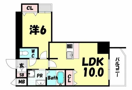 プレサンス三宮フラワーロード【10階】の間取り