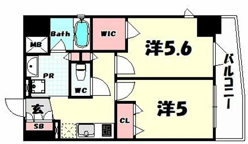 エステムコート神戸元町2リザーヴ【4階】の間取り