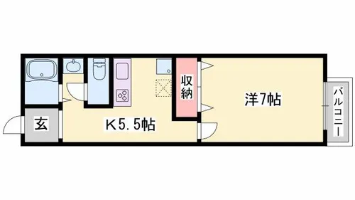 エトランス県大前【104号室】の間取り