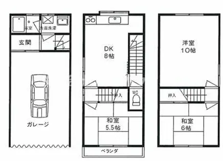 大阪府寝屋川市成美町【テラスハウス】の間取り