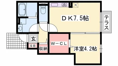 ローズコート砥堀【101号室】の間取り