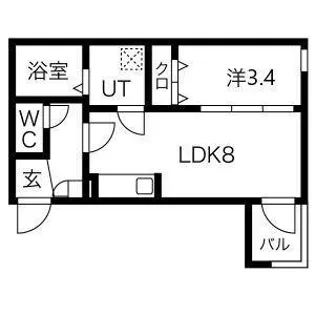 メイクスR道徳公園Ⅱ【2階】の間取り