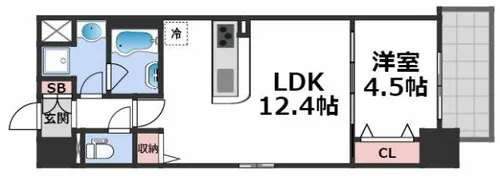 ラ・フェスタ真田山【7階】の間取り