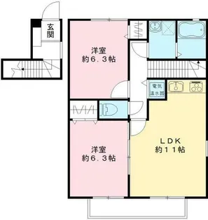 ジュヴィエ壱番館【2階】の間取り
