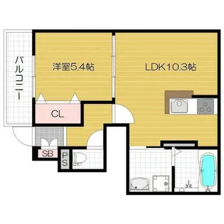 GREEN village【102号室】の間取り