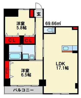 Queen’s Garden【401号室】の間取り