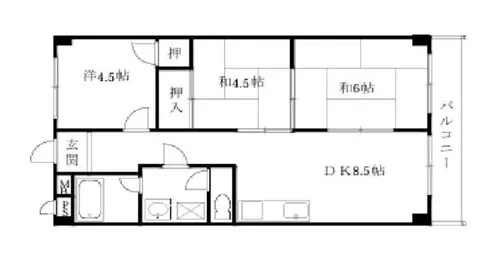 ハイツ桂 A棟【4階】の間取り
