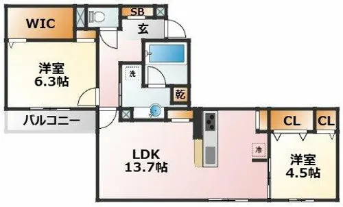 大阪府大阪市東淀川区小松3丁目【アパート】の間取り