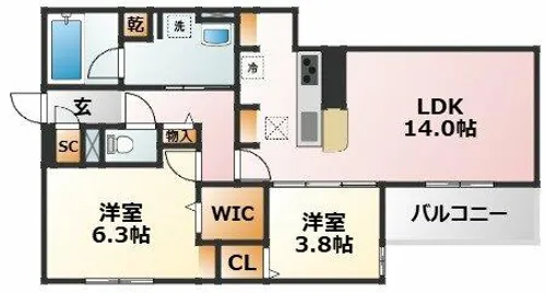 大阪府大阪市東淀川区小松3丁目【アパート】の間取り
