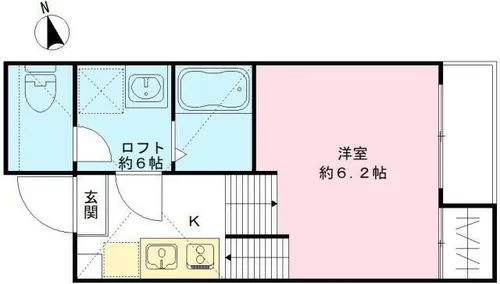 ステータス名駅西【2階】の間取り