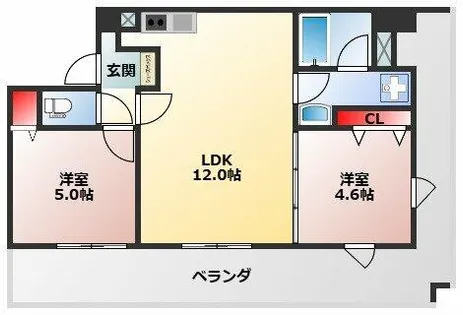 プレステージ12番館【203号室】の間取り