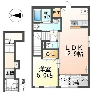 グレース亀城【2階】の間取り