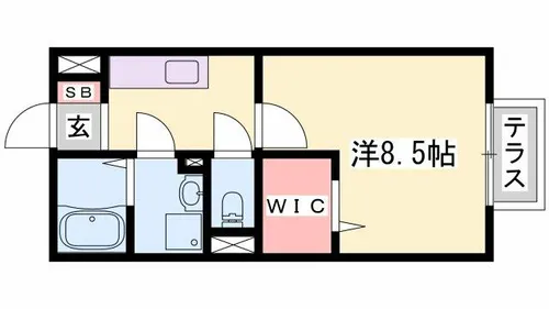兵庫県姫路市広畑区西蒲田【アパート】の間取り