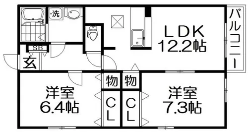 コンフォートアザレア【2階】の間取り
