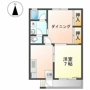 レジデンス徳川【1B号室】の間取り