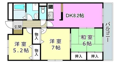 エステートピア南茨木【1階】の間取り