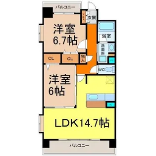 サンマール鳥居通【2階】の間取り