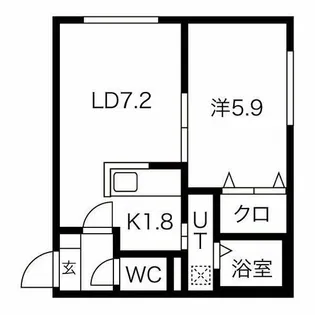 リラさっぽろ【101号室】の間取り