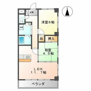 グランドヒルズ南脇1番館【2階】の間取り