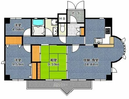フィールトレイン【733号室】の間取り